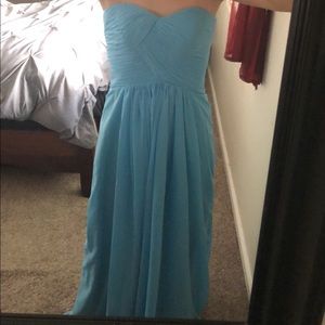 Beautiful blue strapless dress!